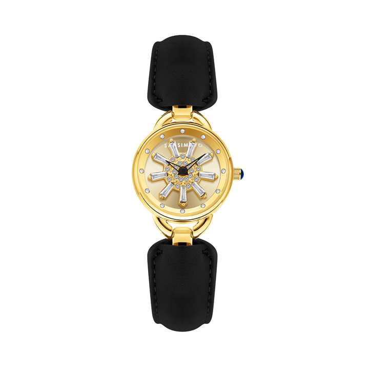 Aurora Women Dynamic Rotating Dial Watch Ð Black Gold Edition
