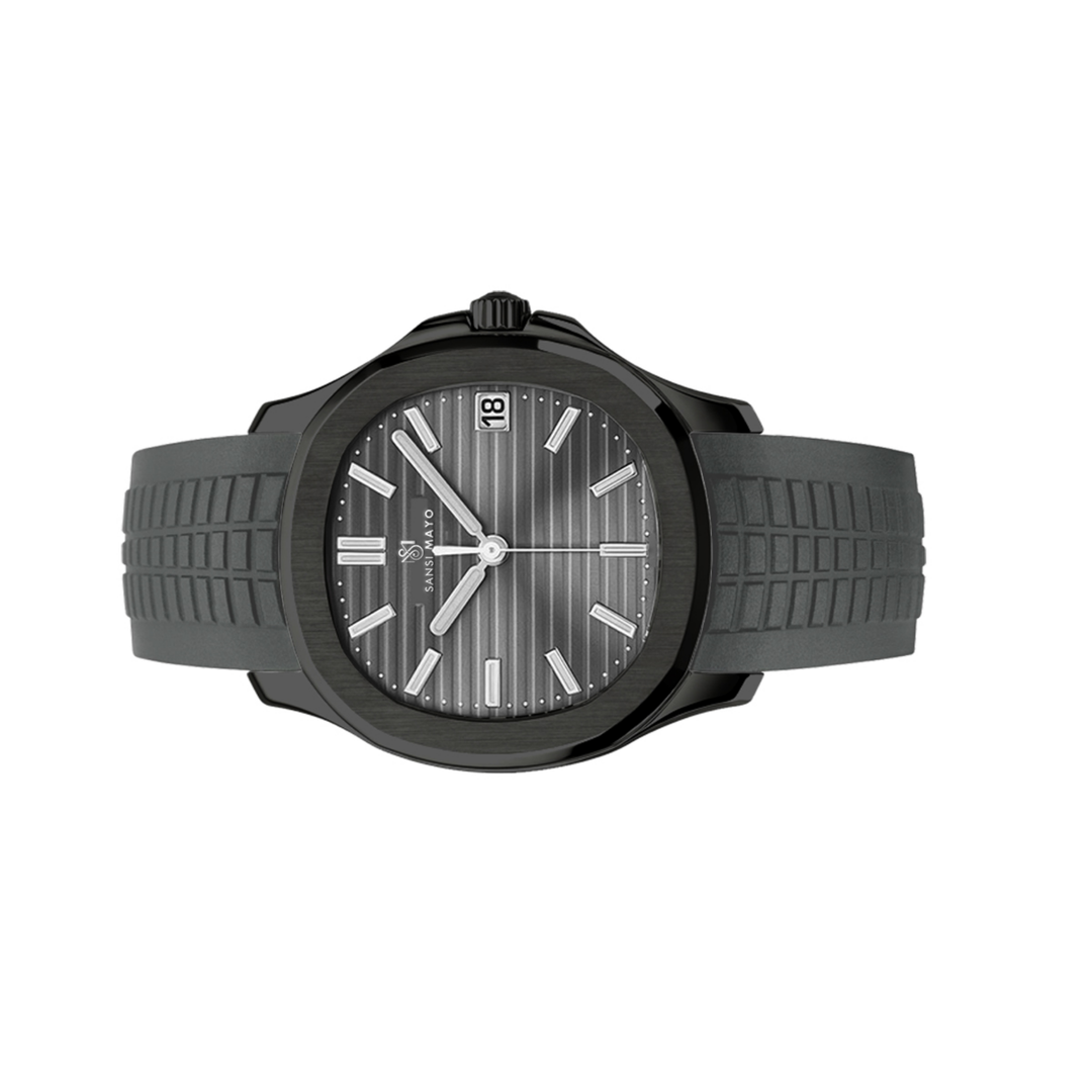 Round Stealth Gray Wrist Watch