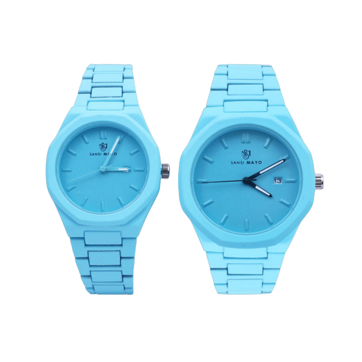 Couple Sky Blue Serenity Wrist Watch Set