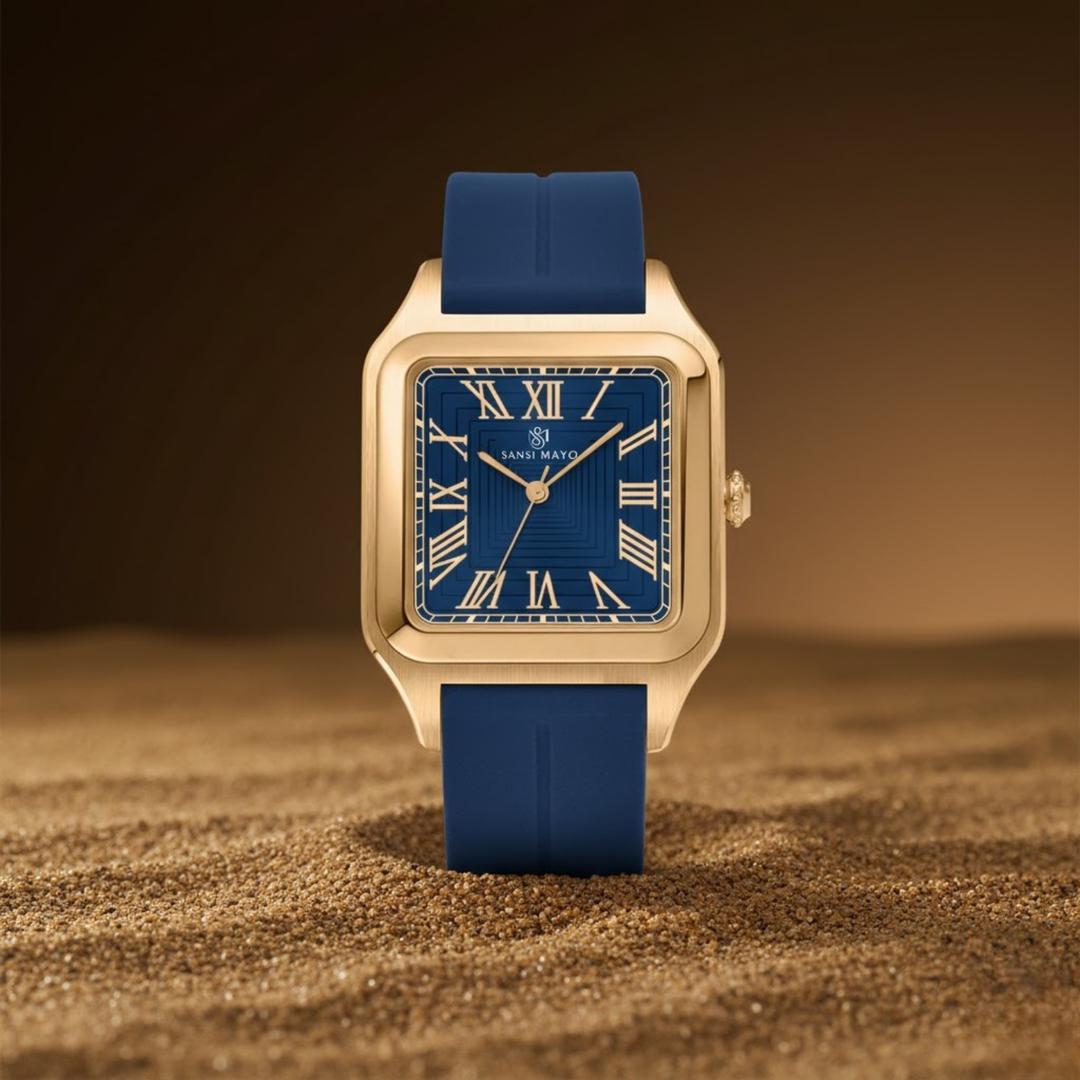 Deep Sapphire Blue Square Magnetic Analog