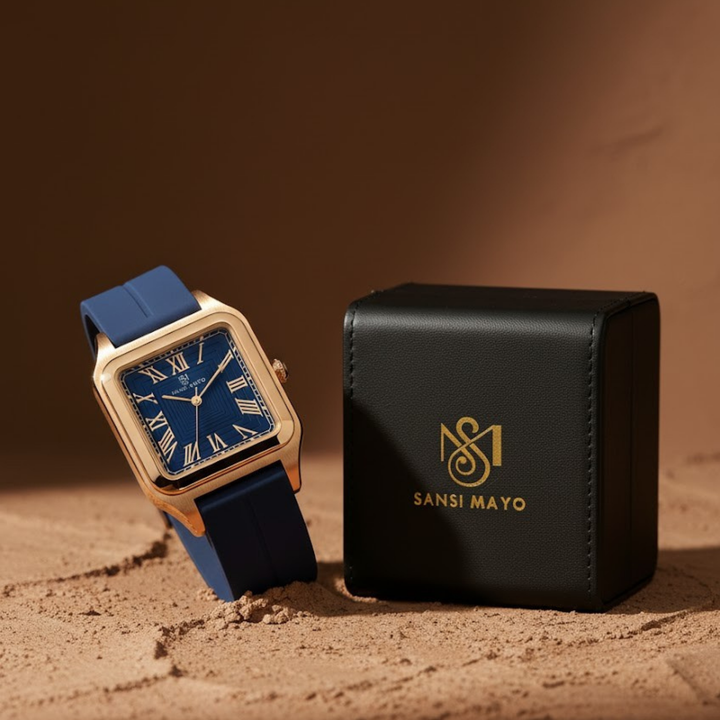 Deep Sapphire Blue Square Magnetic Analog