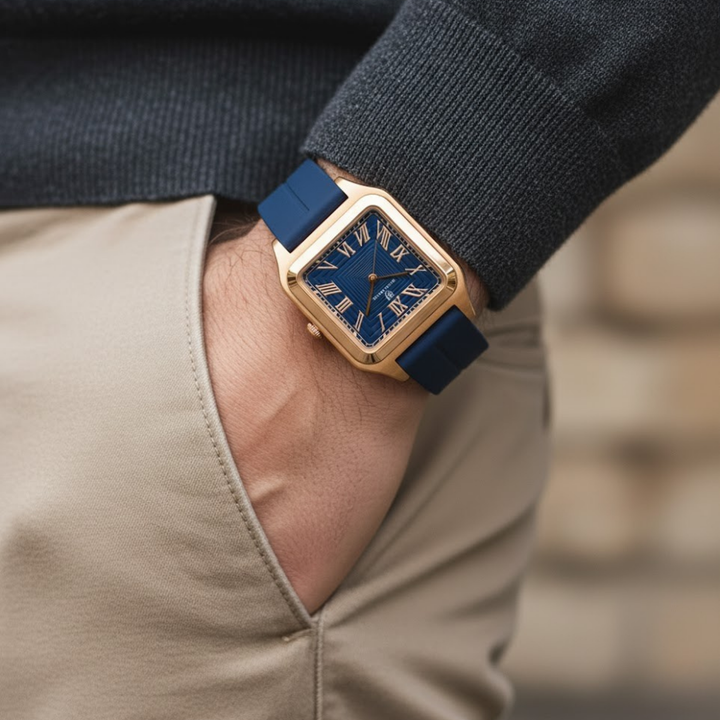 Deep Sapphire Blue Square Magnetic Analog