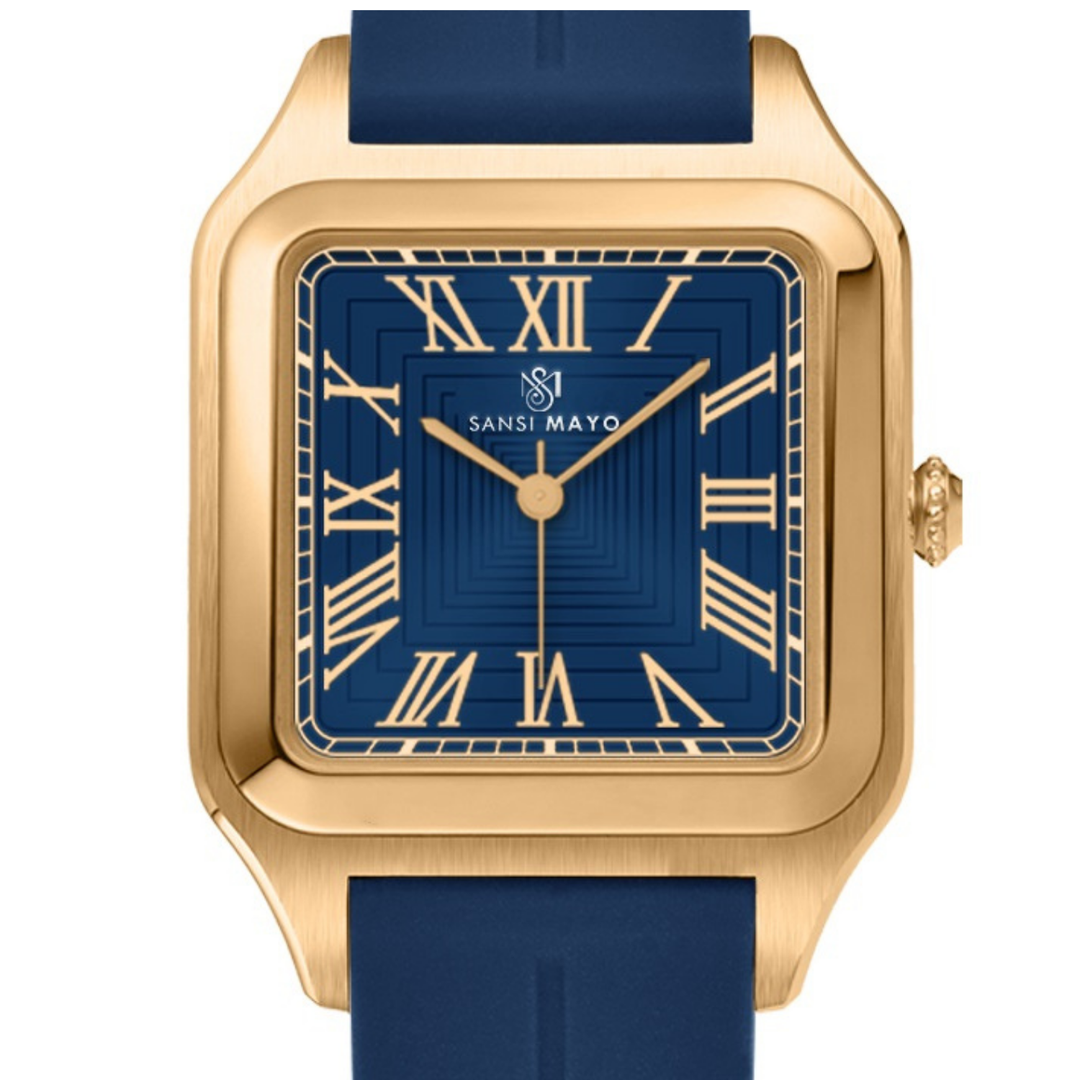 Deep Sapphire Blue Square Magnetic Analog