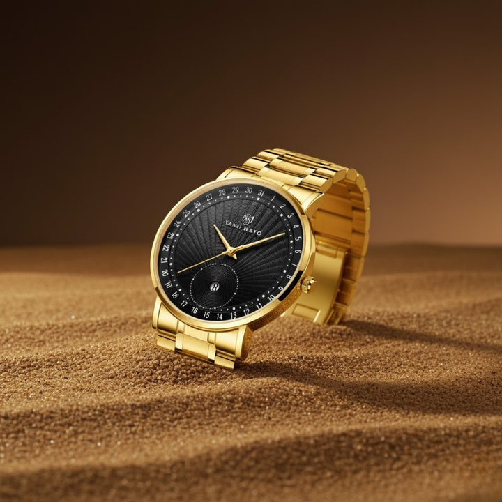 Gold Black Date Dial Quartz
