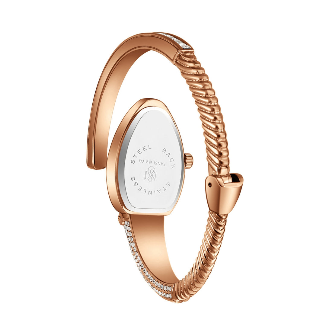 Python Rose Gold And Blue Bracelet Watch – White Dial | Sansi Mayo