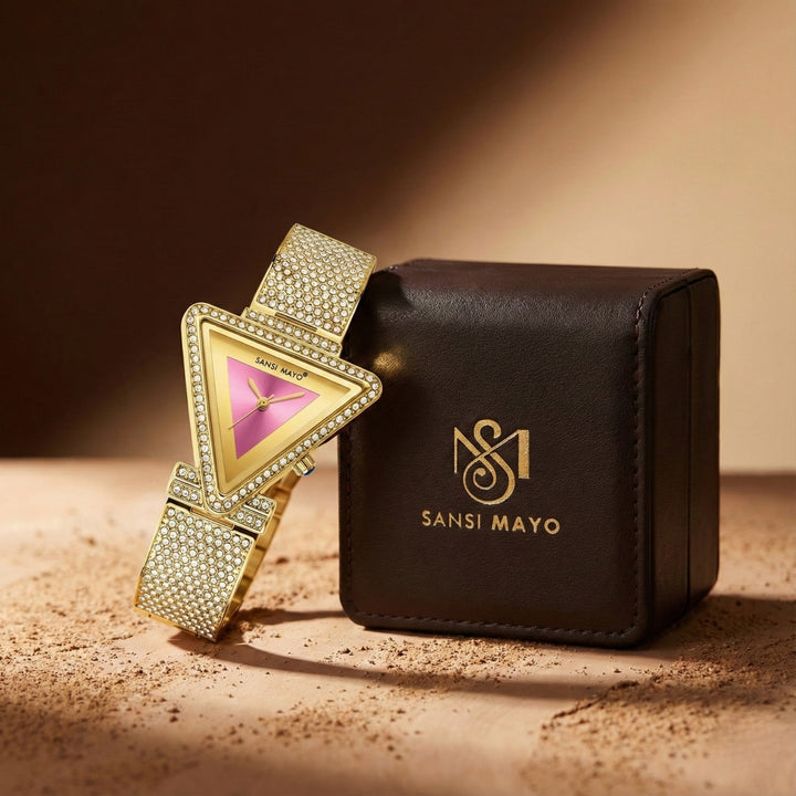 Dina Dark Pink Triangle Dial Women’s Watch