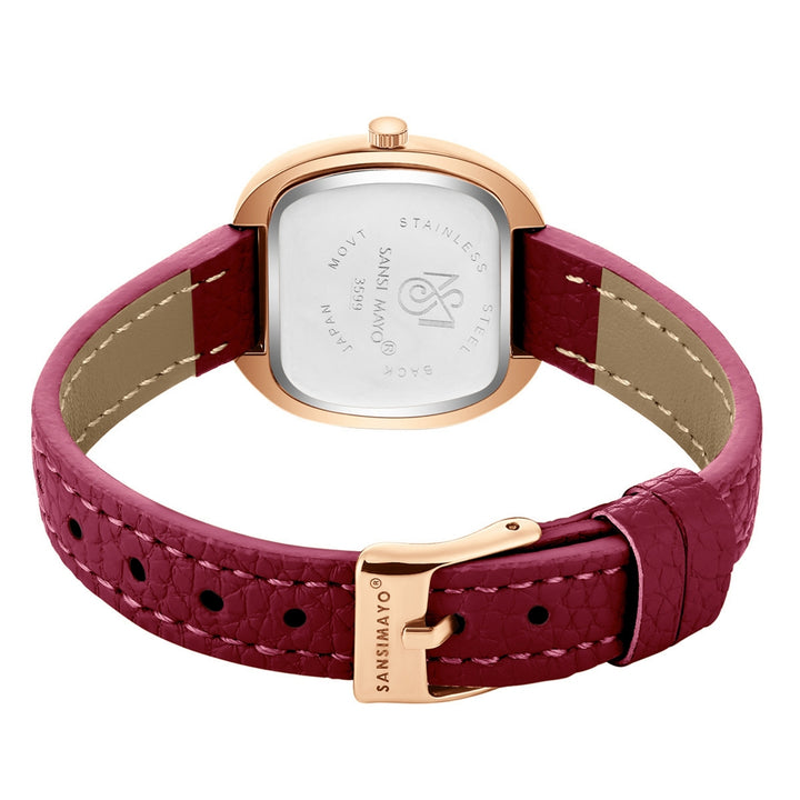 Verona Red Strap Rose Gold Watch for Women