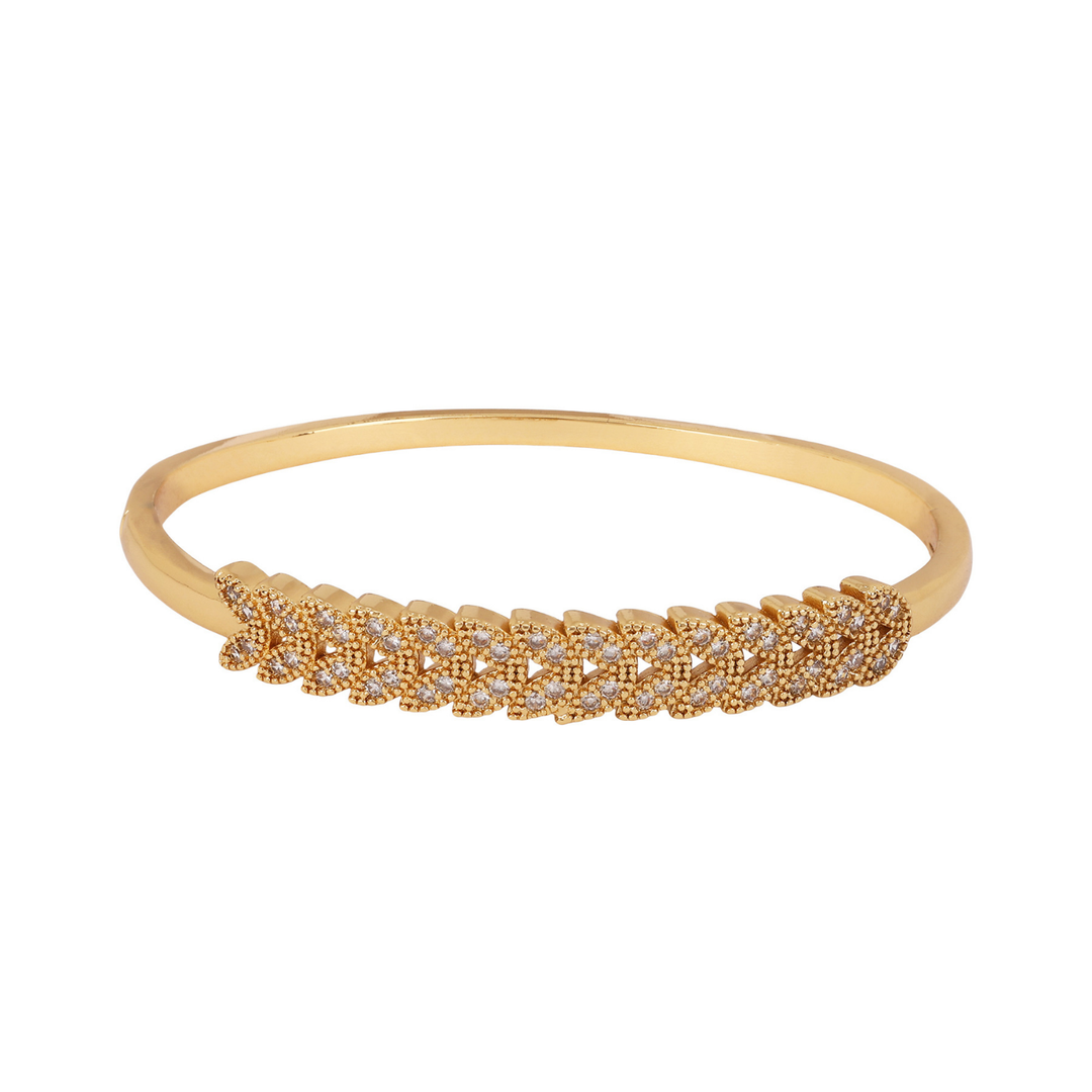 Sansimayo Women’s White Dial Watch with Bangle & Ring Set – Two Tone Silver Gold