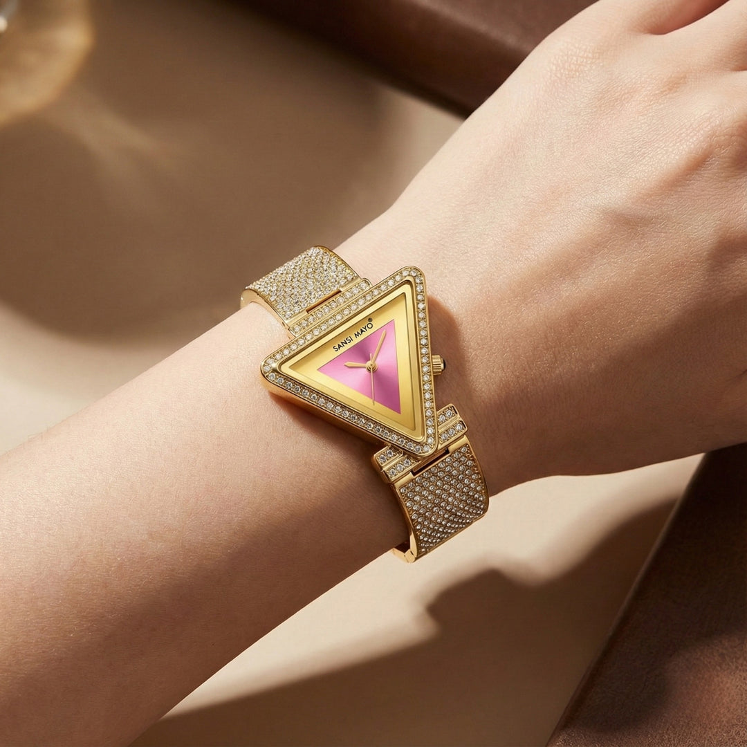 Dina Dark Pink Triangle Dial Women’s Watch