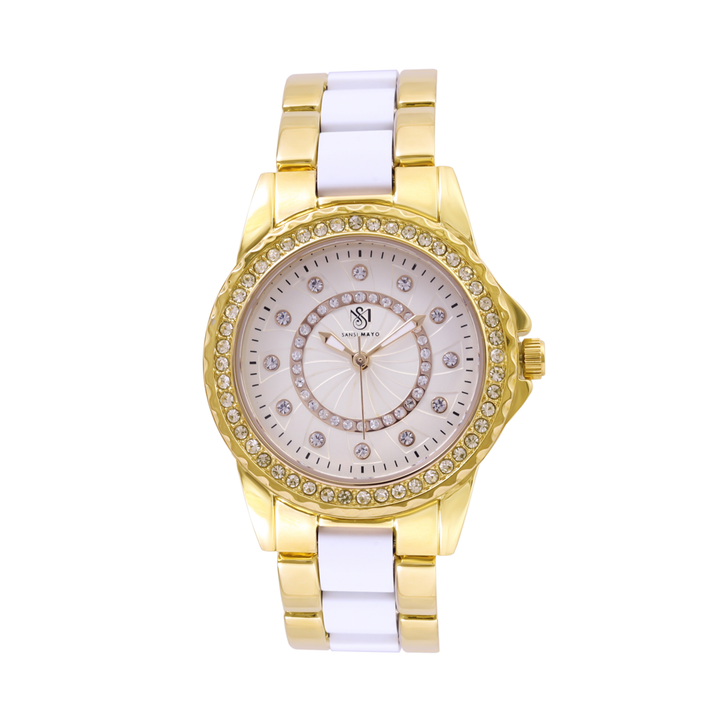 Round Two Tone Gold Elegance Wrist Watch