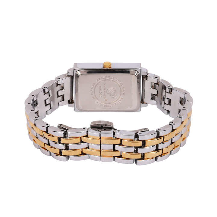 Sansimayo Women’s Grey Dial Watch with Bracelet – Two Tone Silver Gold