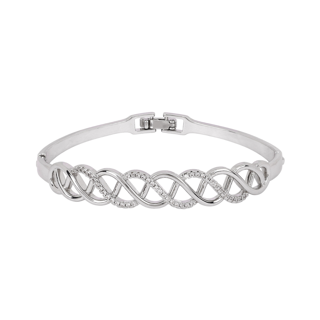 Sansimayo Women’s Grey Dial Watch with Bracelet – Two Tone Silver Gold