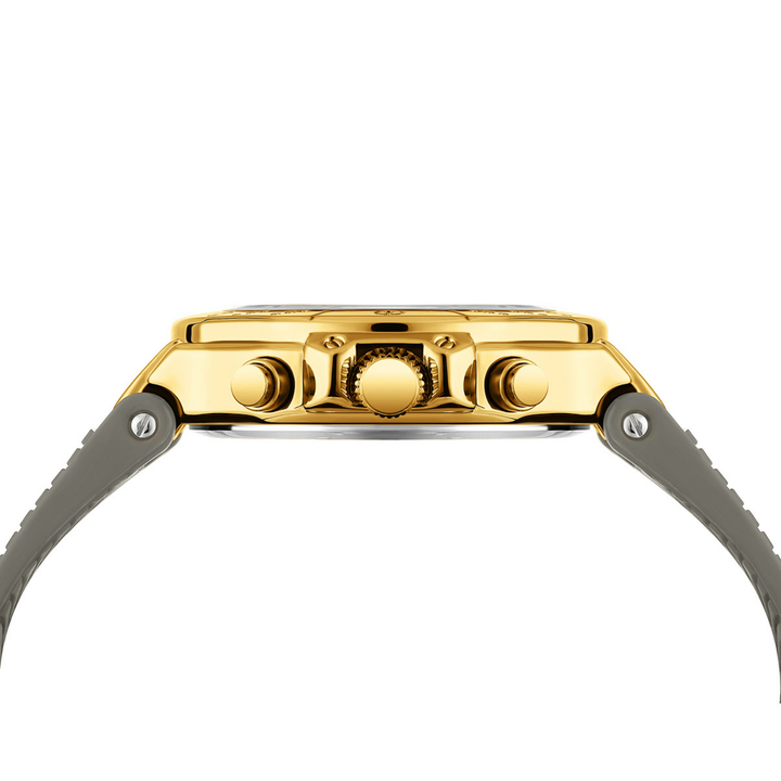 Romano Grey Dial Watch — Grey Strap, Gold Case for Men