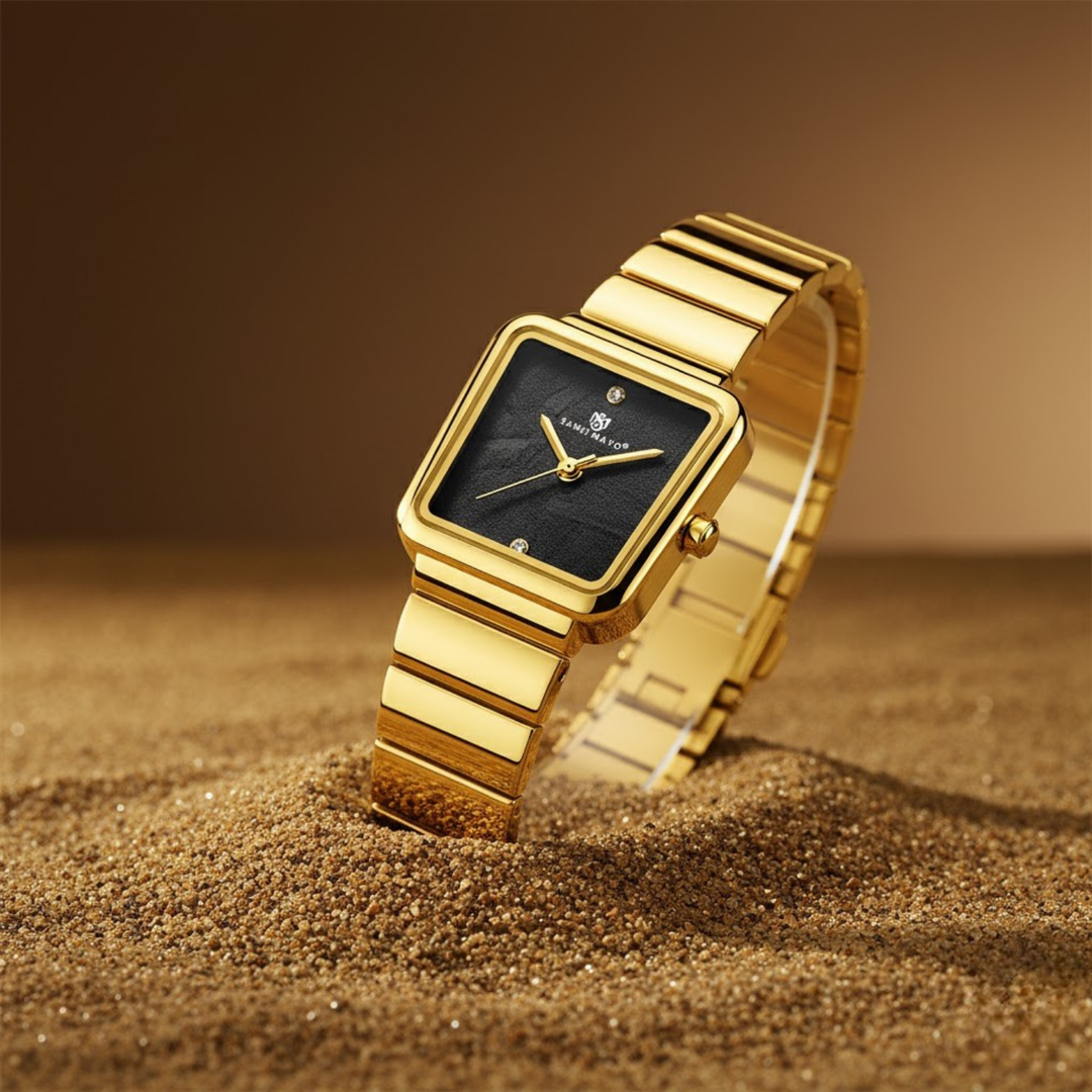 Square Case Edition (Gold, Black Dial)