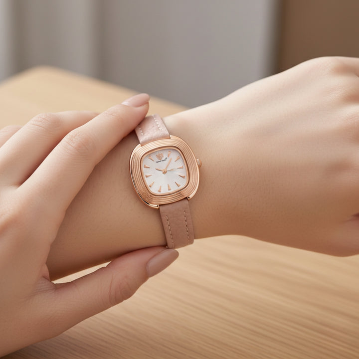 Verona Peach Dial Rose Gold Watch for Women
