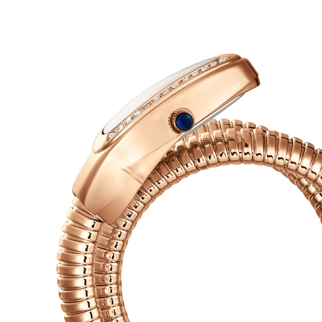 Snake 2.0 Rose Gold Coil Bracelet Watch — Rose Gold Dial | Sansi Mayo