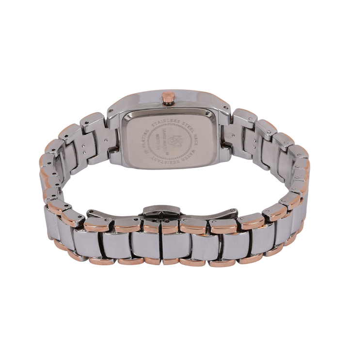 Sansimayo Women’s White Dial Watch with Bracelet – Silver Rose Gold Edition