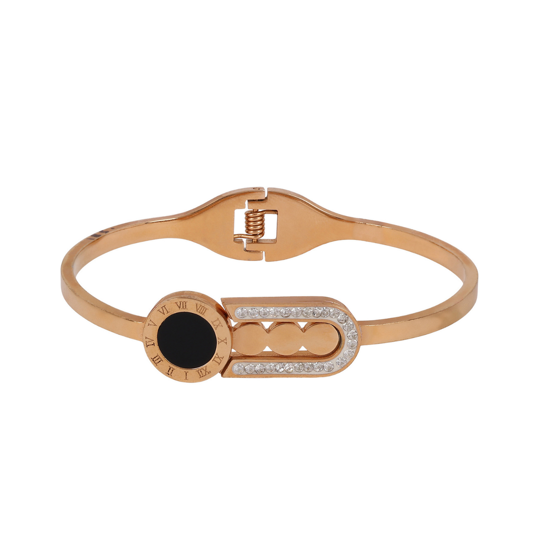 Sansimayo Women’s White Dial Watch with Bracelet – Silver Rose Gold Edition