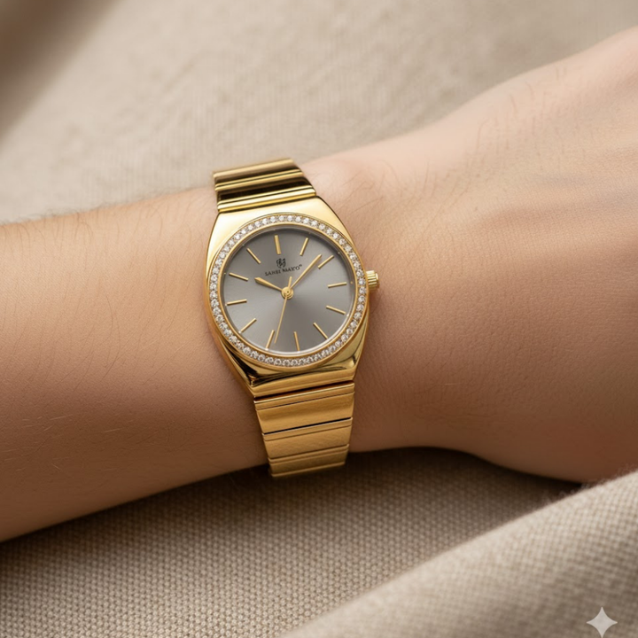 Grey Dial Gold Watch — Egyptian Stone Edition