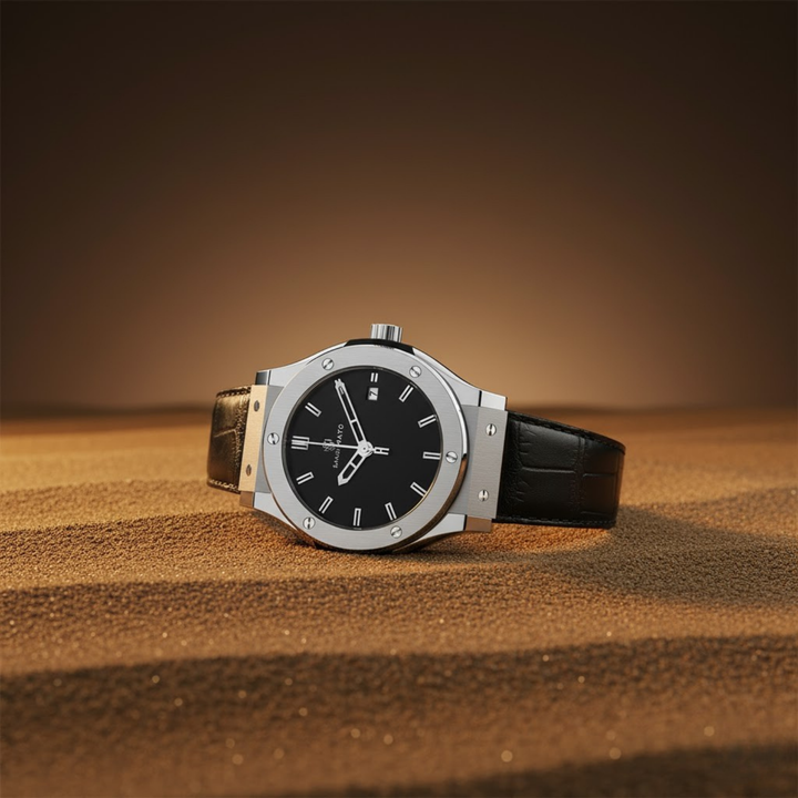 Midnight Black Leather Analog