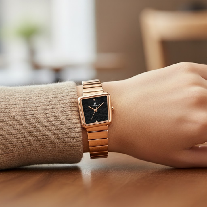 Square Case Edition (Gold, Black Dial)