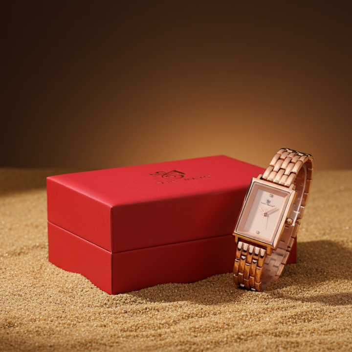 Sansimayo Women’s Rose Gold Watch with Bracelet – Crystal Stone Edition