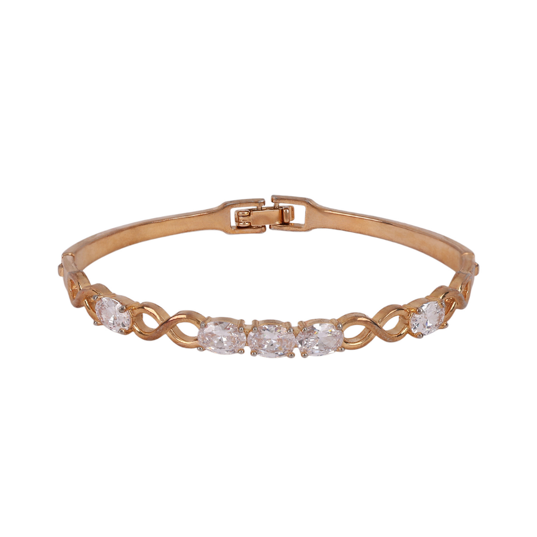 Sansimayo Women’s Rose Gold Watch with Bracelet – Crystal Stone Edition