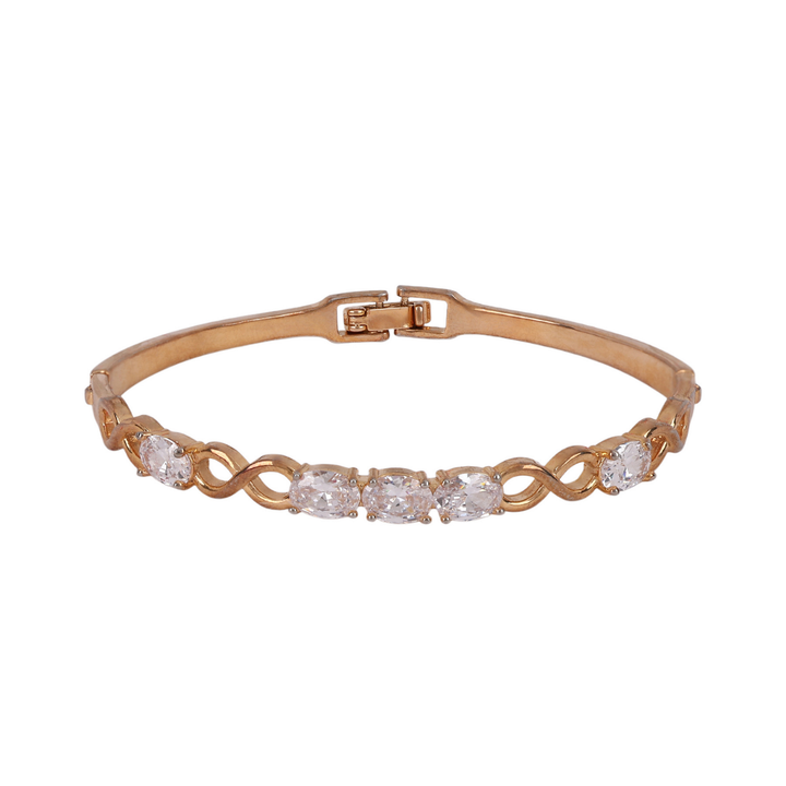 Sansimayo Women’s Rose Gold Watch with Bracelet – Crystal Stone Edition