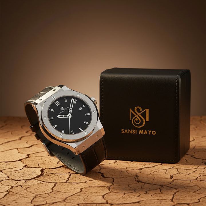 Midnight Black Leather Analog