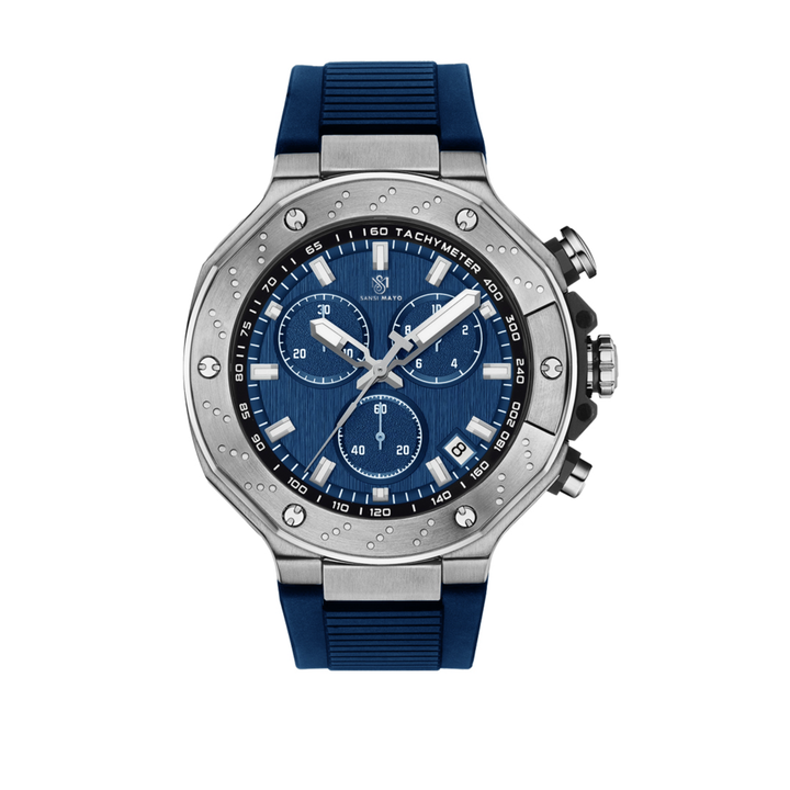 Romano Watch — Blue Dial with Date & Second Dial