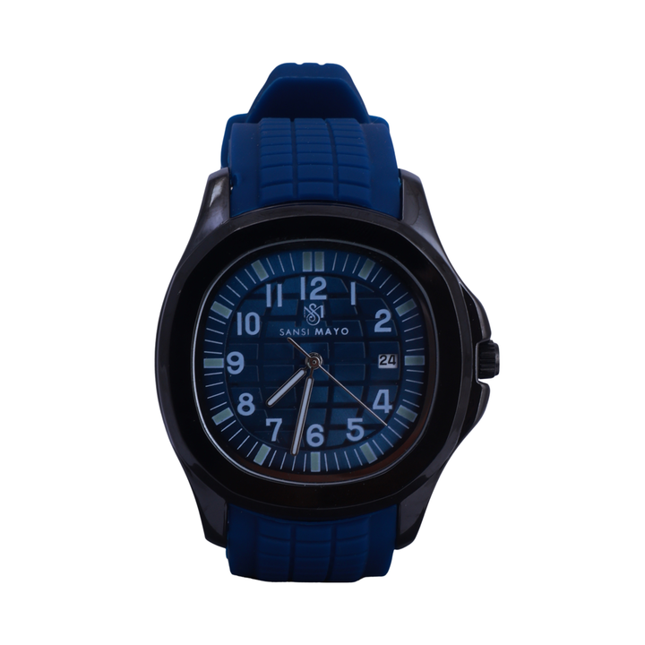 Round Onyx Blue Wrist Watch