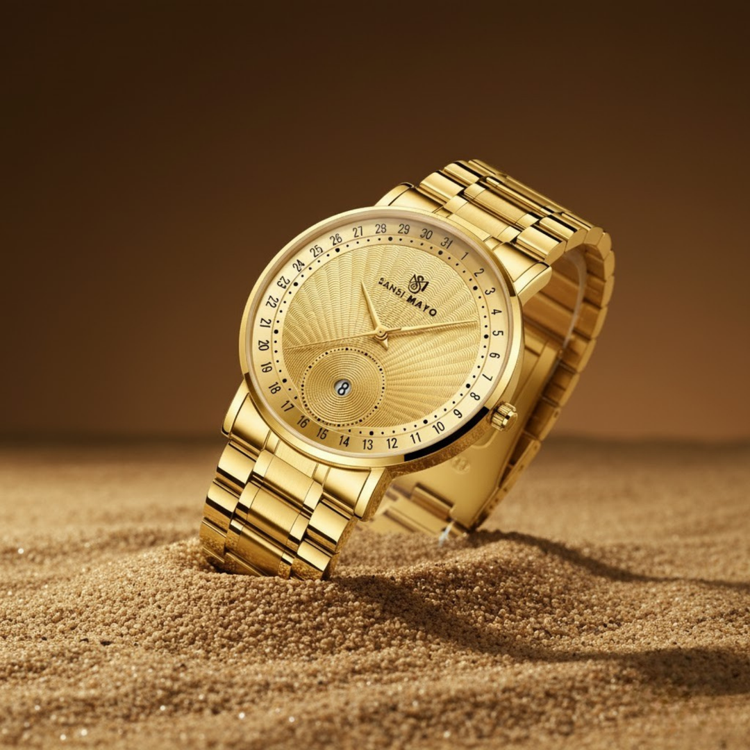 Gold Date Dial Quartz Watch