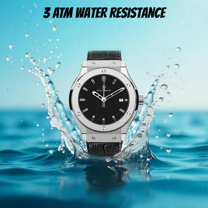 Midnight Black Leather Analog