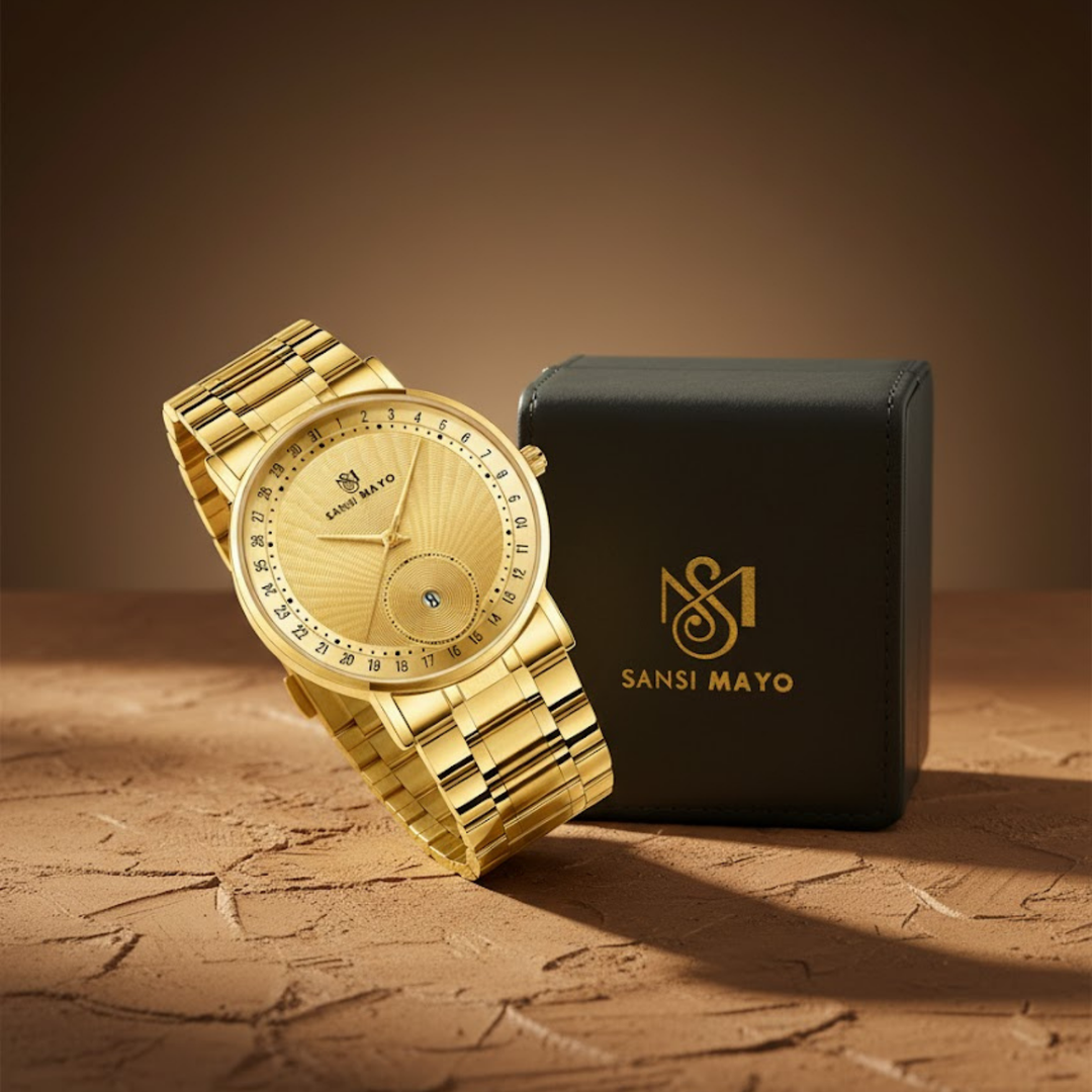 Gold Date Dial Quartz Watch