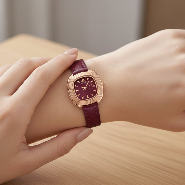 Verona Maroon Rose Gold WomenÕs Watch