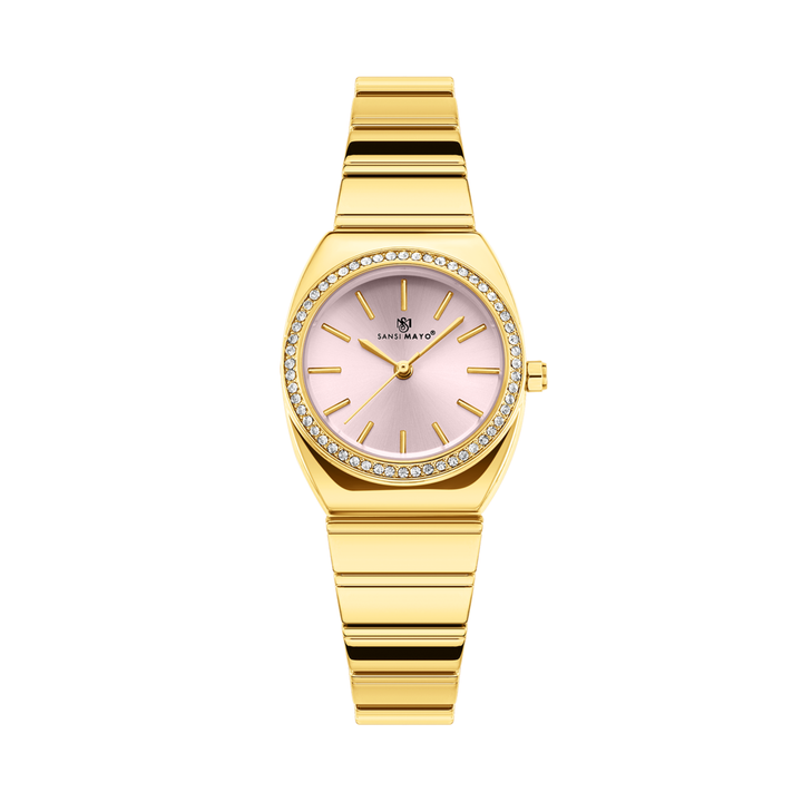 Pink Dial Gold Watch — Egyptian Stone Edition