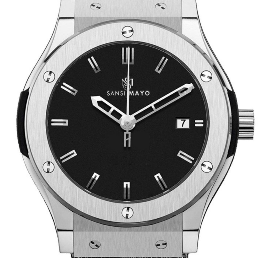 Midnight Black Leather Analog