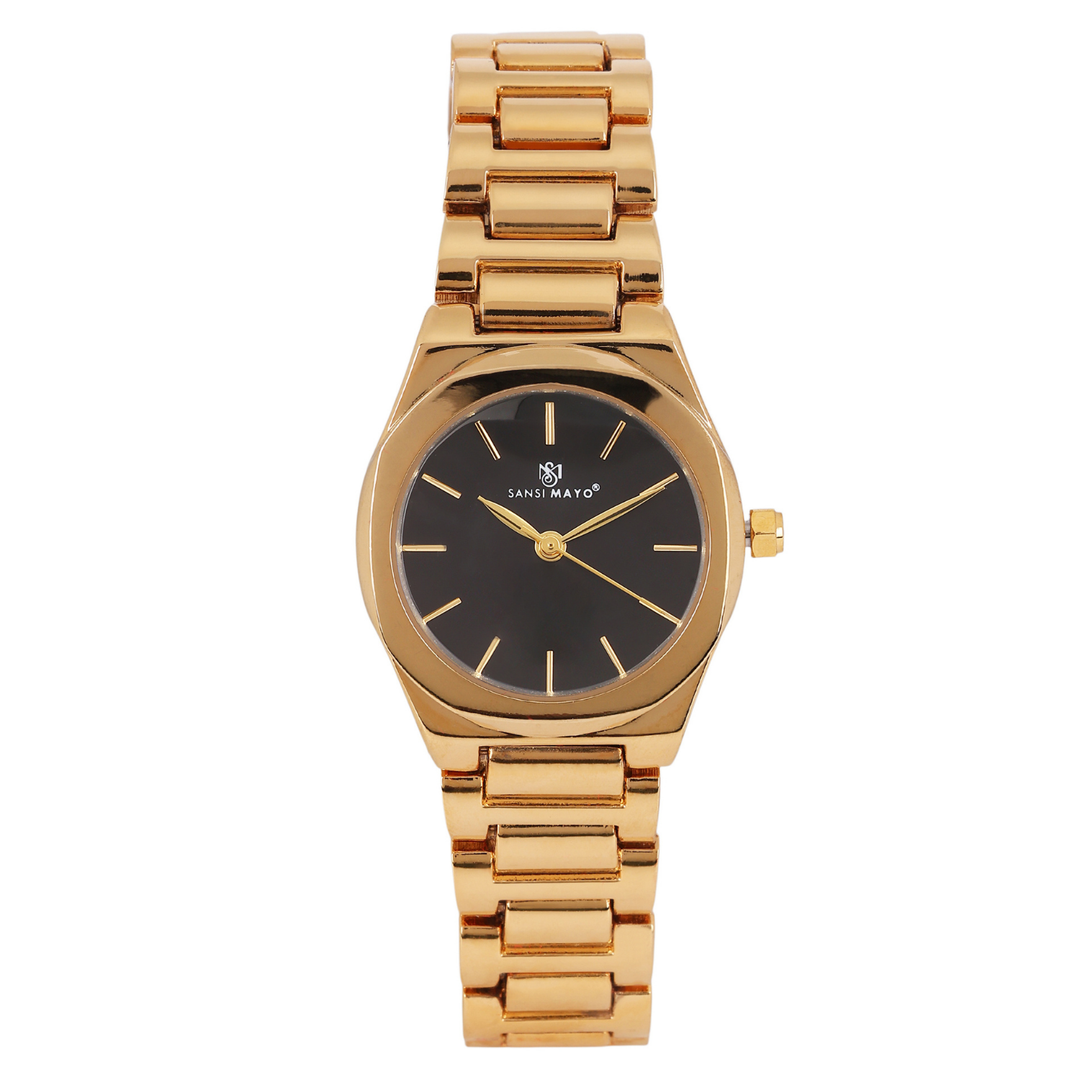 Sansimayo Women’s Blue Dial Watch with 2 Bracelets – Gold Edition