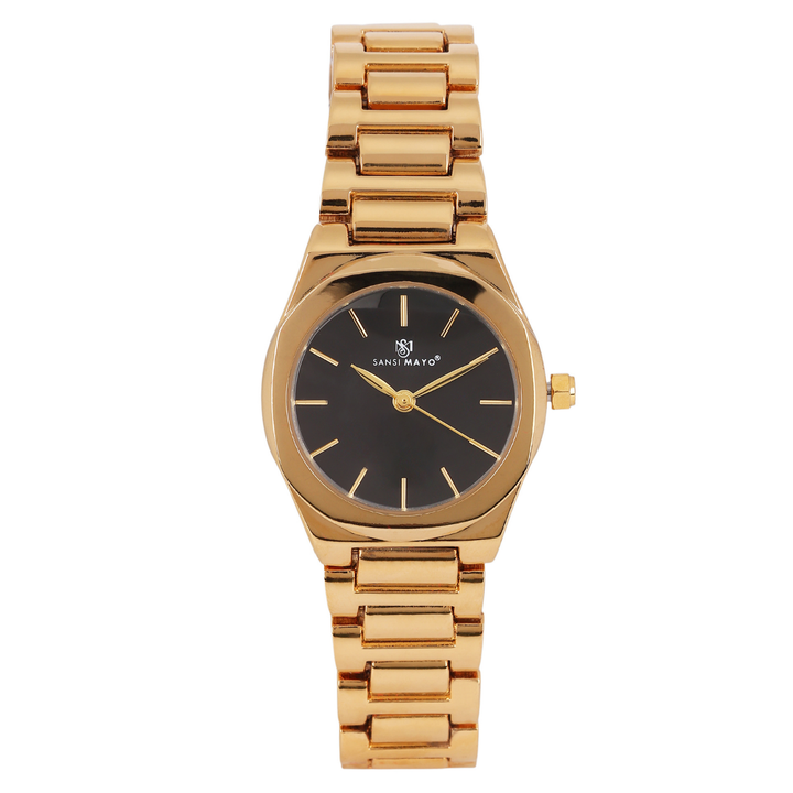 Sansimayo Women’s Blue Dial Watch with 2 Bracelets – Gold Edition