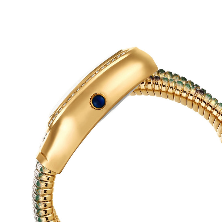 Koil Snake Two-Tone Gold Green Black Bracelet Watch — Green Dial | Sansi Mayo