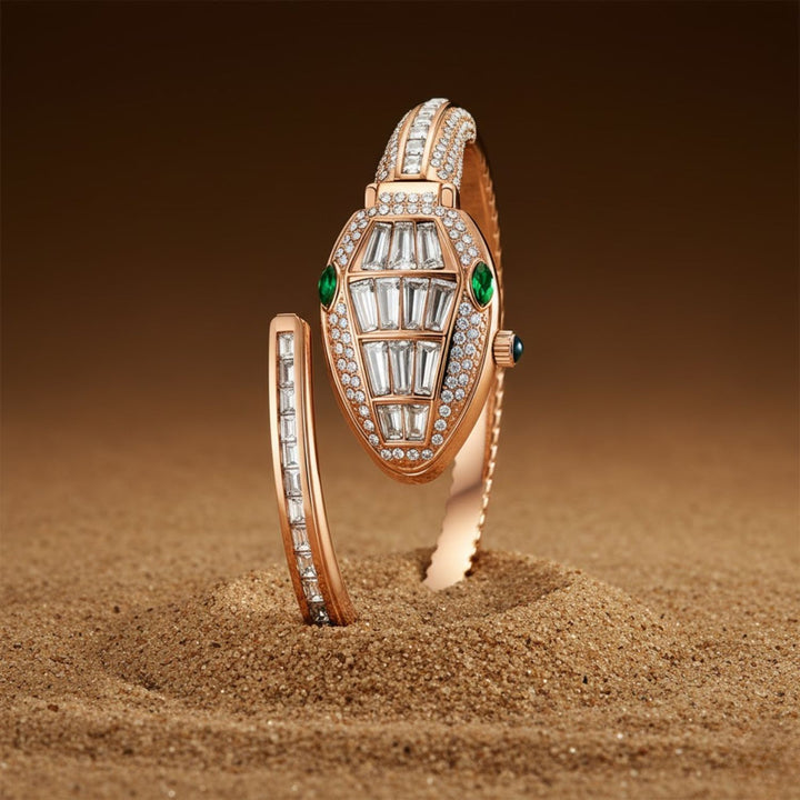 Python Rose Gold And White Bracelet Watch – White Dial | Sansi Mayo