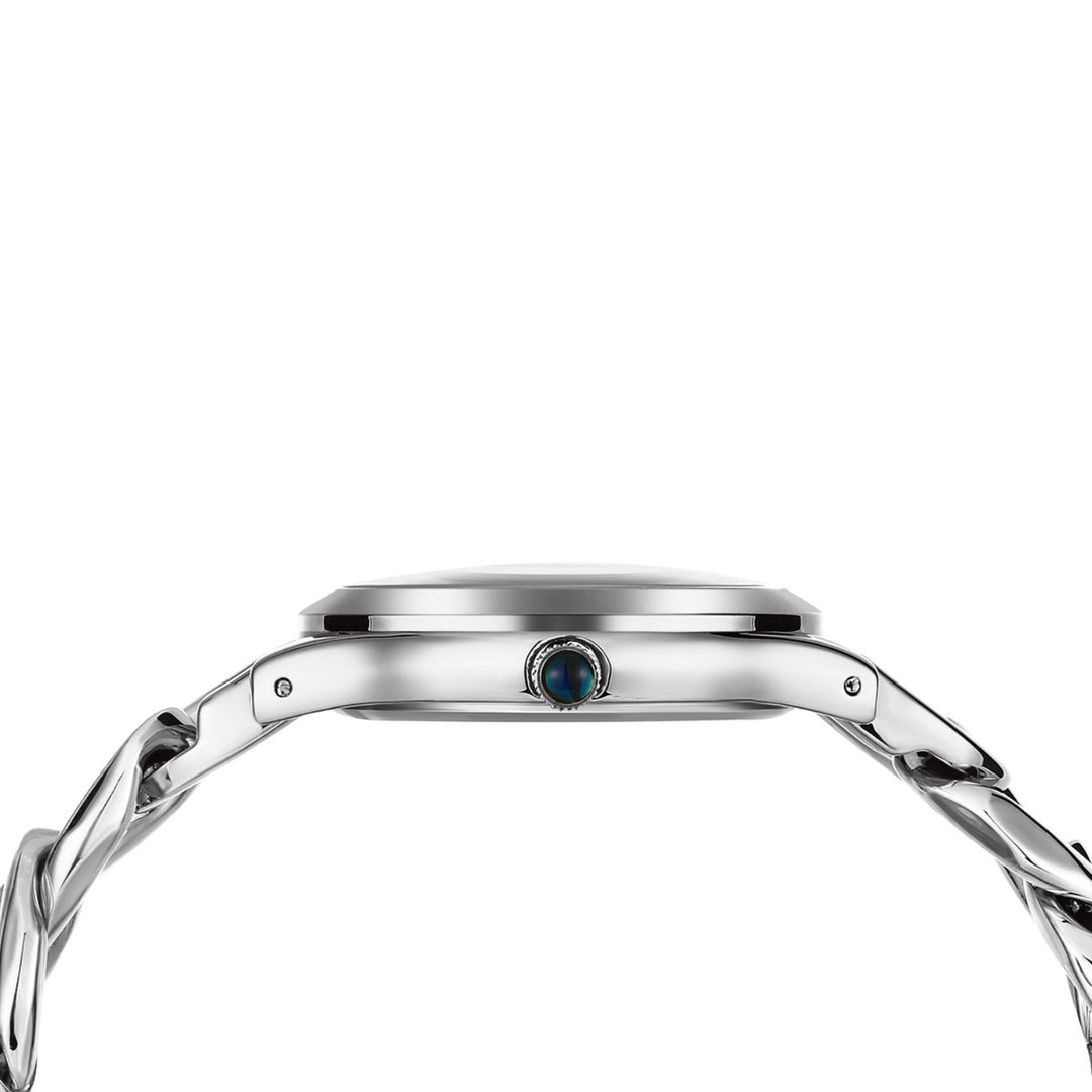 Zeenat Silver Green Dial Quartz Watch