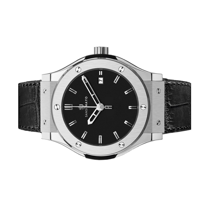 Midnight Black Leather Analog