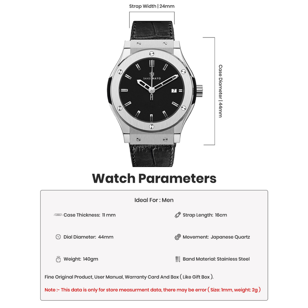 Midnight Black Leather Analog