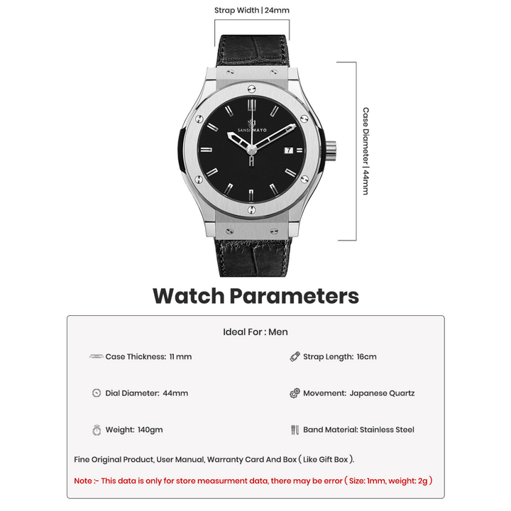 Midnight Black Leather Analog