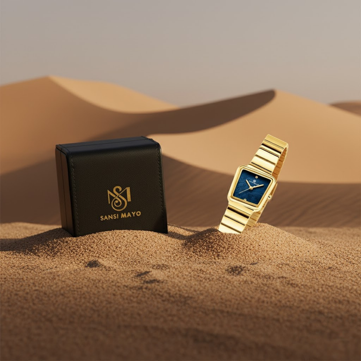 Square Case Edition (Gold, Blue Dial)