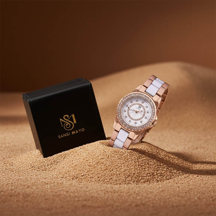Round Two Tone Radiance Rose Gold  Wrist Watch
