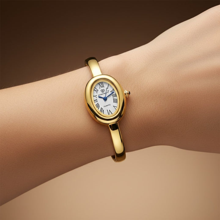 Sansi Mayo Minari Watch — Gold Stainless Steel (White Dial)