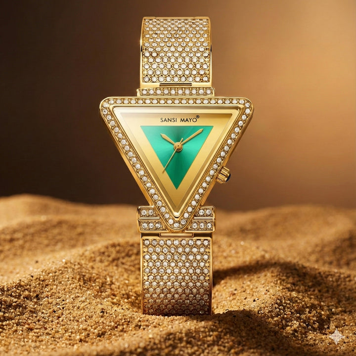 Dina Green Triangle Dial Watch for Women