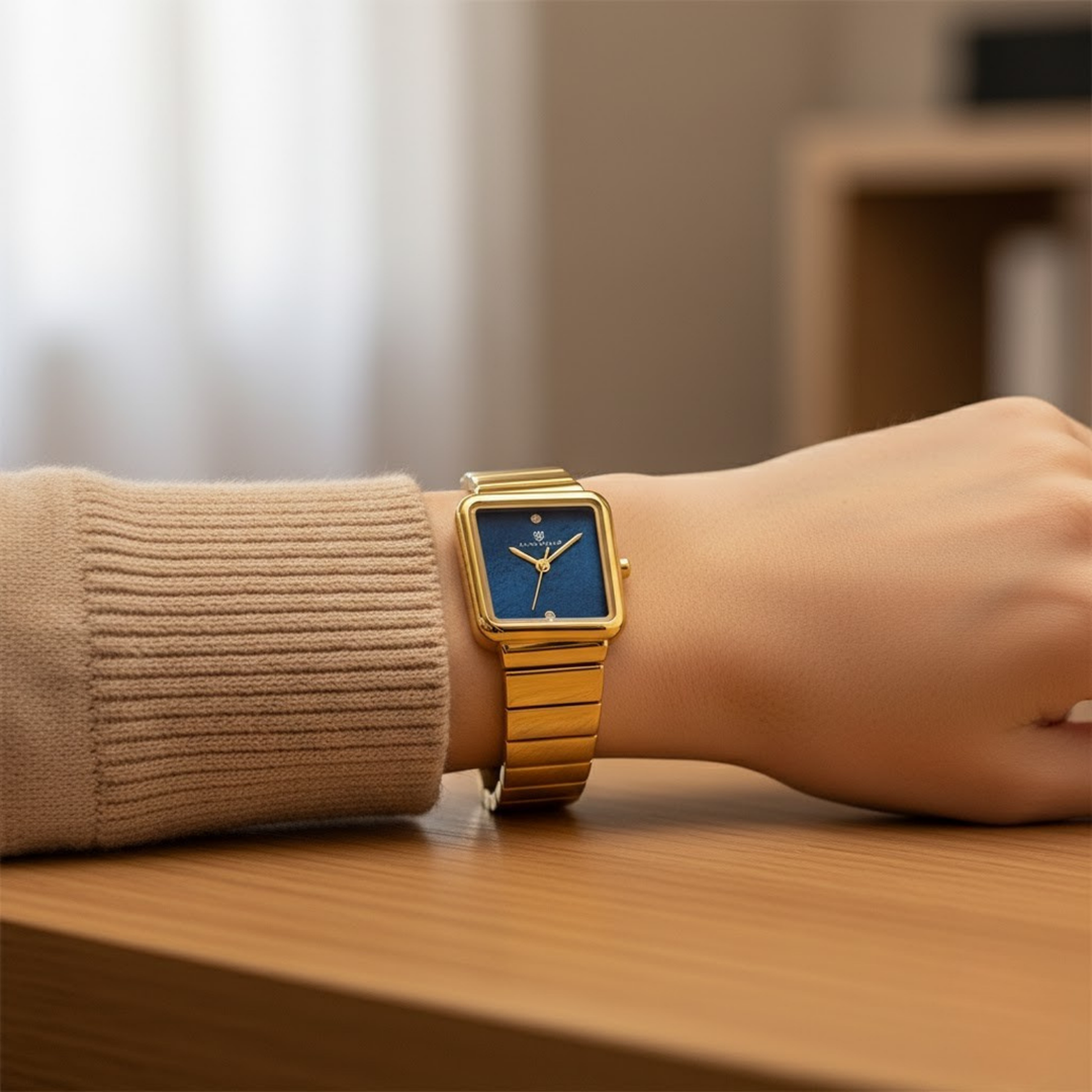 Square Case Edition (Gold, Blue Dial)